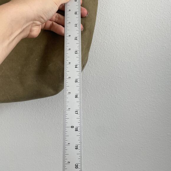 Madewell The Canvas Transport Tote Olive Green Brown Leather Utility School - Picture 6 of 9